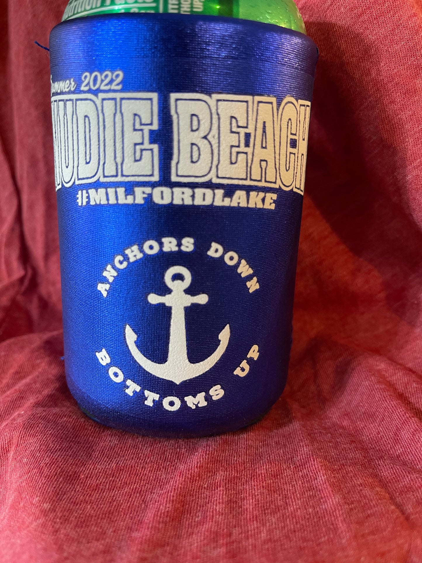 Nudie Beach Blue Metallic Can Cooler