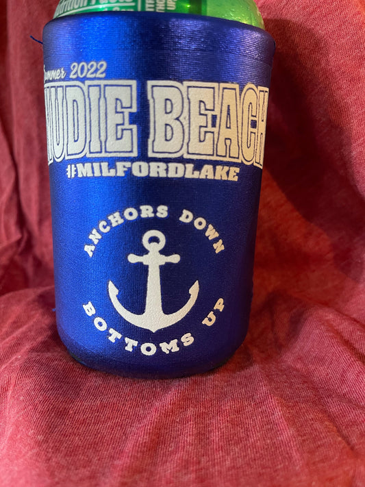 Nudie Beach Blue Metallic Can Cooler